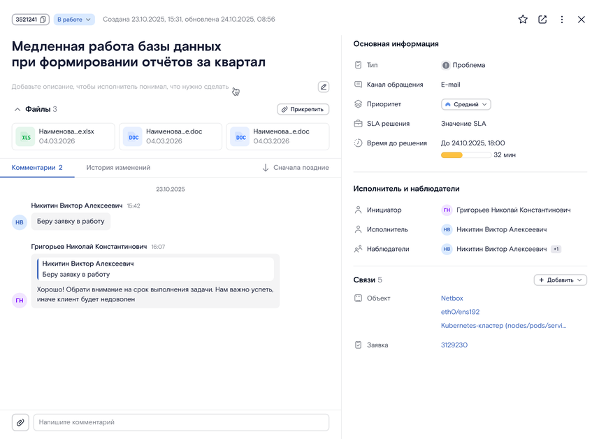 Редактирование описания